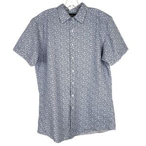 RODD & GUNN Sports Fit Shirt Size L Short Sleeve 100% Cotton Blue White